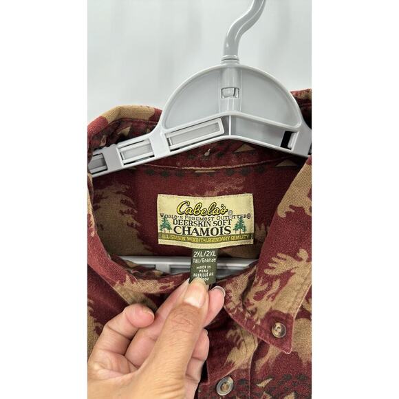 CABELA'S Vintage Deerskin Soft Chamois button down deer forest cabin winter warm - Picture 3 of 9